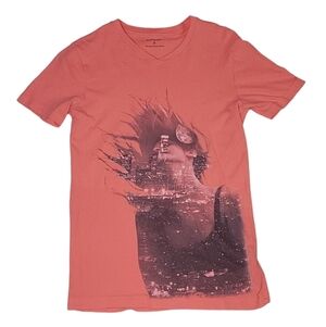 Express Men's Coral Abstract Graphic Short Sleeve T- Shirt, Size X-Small